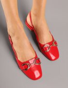 sergio todzi Sandale Roșii Lăcuite Slingback Decorate cu Aplicație Metalică Sonoriana