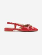 sergio todzi Sandale Roșii Lăcuite Slingback Decorate cu Aplicație Metalică Sonoriana