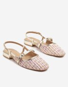 sergio todzi Sandale Rozaliu-Auriu Din tweed Tip slingback Ellimirae