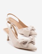 sergio todzi Sandały Beżowe pe toc stiletto Slingback cu fundă Sunaiel