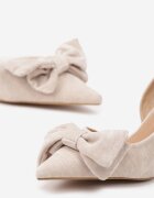 sergio todzi Sandały Beżowe pe toc stiletto Slingback cu fundă Sunaiel