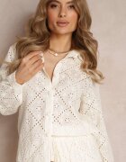  Set 2 piese bej din țesătură brodată cu cămașă și pantaloni Aleiga