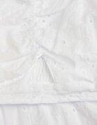  Set Alb Decorat cu Broderie Top cu Decolteu și Fustă Cloș Dololia
