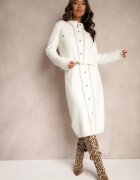  Set Alb retro din viscoză din tricot cu fir lung Cardigan și Fustă Sailine