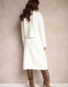  Set Alb retro din viscoză din tricot cu fir lung Cardigan și Fustă Sailine