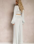  Set albastru deschis Cămașă legată cu mânecă largă și Pantaloni largi Aphina