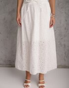  Set Boho Alb Top din dantelă cu bretele Fustă cu elastic în talie Evoolia