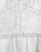  Set Boho Alb Top din dantelă cu bretele Fustă cu elastic în talie Evoolia