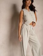  Set de costum gri cu Viscoză și Bumbac Vestă și Pantaloni Milvivis