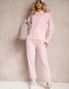 Set de trening clasic roz deschis cu bluză hanorac cangur și pantaloni jogger Salevia