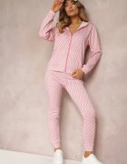  Set de trening din 2 piese roz deschis cu bluză și pantaloni Analina