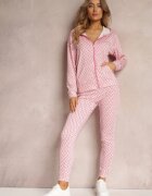  Set de trening din 2 piese roz deschis cu bluză și pantaloni Analina