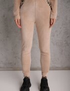  Set de trening din velur Bej din 2 piese cu imprimeu animal Bluză și Pantaloni Atisilva