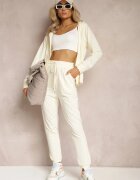  Set de trening Galben deschis Bluză cu glugă cu fermoar și Pantaloni jogger Scaellia