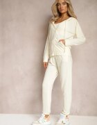  Set de trening Galben deschis Bluză cu glugă cu fermoar și Pantaloni jogger Scaellia