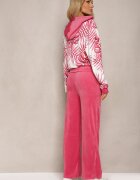  Set de Trening Roz din Velur Bluză cu Glugă și cu Imprimeu Floral și Pantaloni Largi și Lejeri Raiantise