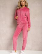  Set de trening Roz închis din velur Bluză cu glugă și Pantaloni Vilna