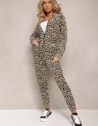  Set de trening Velur Verde-Bej Cu imprimeu de leopard Arvile