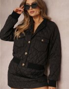  Set din 2 piese Negru cu Geacă matlasată și Fustă cu elastic în talie Zanai