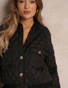  Set din 2 piese Negru cu Geacă matlasată și Fustă cu elastic în talie Zanai