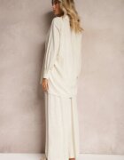  Set din viscoză bej deschis Pantaloni cu picioare largi și cu elastic în talie Cămașă cu nasturi Tinamars