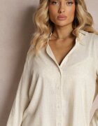  Set din viscoză bej deschis Pantaloni cu picioare largi și cu elastic în talie Cămașă cu nasturi Tinamars