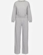  Set Gri Din bumbac Bluză scurtă cu elastic la bază și Pantaloni largi cu șnur în talie Rionnea
