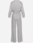  Set Gri Din bumbac Bluză scurtă cu elastic la bază și Pantaloni largi cu șnur în talie Rionnea
