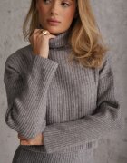  Set Gri Reiat cu adaos de lână Rochie Mulată Fără mâneci și Maletă Rialina