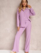  Set Mov 2 piese cu Cămașă și Pantaloni cu Relief Delicat Jaila