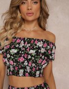  Set Negru din Bumbac 2 piese cu Top și Fustă Ransa