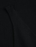  Set Negru din Tricot cu Nervuri Maletă cu Mâneci Bufante și Rochie cu Bretele Belianora
