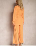  Set Portocaliu Bluză și Pantaloni cu picioare drepte și elastic Daeirassa
