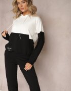  Set sportiv Negru din bumbac cu Hanorac și Pantaloni Terinna