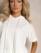  Set Trening Alb Bluză cu glugă și Mâneci Scurte și Pantaloni scurți Choana