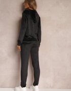  Set Trening Negru 2 piese din velur cu Bluză și Pantaloni Yamiya