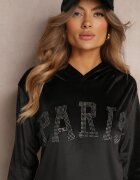  Set Trening Negru 2 piese din velur cu Bluză și Pantaloni Yamiya