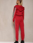  Set Trening Roșu cu Dunga Colorată Bluză cu Glugă și Pantaloni Joggery Nevarielles