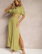  Set Verde din Bumbac Stil Utility Cămașă și Pantaloni Largi Veola