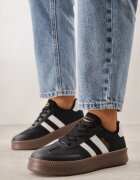 shosho Adidași alb-negru sportivi cu benzi decorative și cusături Wenilan