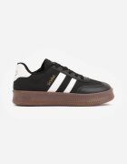 shosho Adidași alb-negru sportivi cu benzi decorative și cusături Wenilan