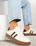 shosho Adidași Bej-Negre Sport cu Benzi Decorative și Cusături Wenilan