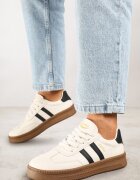 shosho Adidași Bej-Negre Sport cu Benzi Decorative și Cusături Wenilan