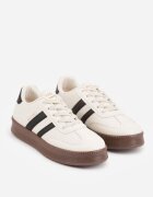 shosho Adidași Bej-Negre Sport cu Benzi Decorative și Cusături Wenilan