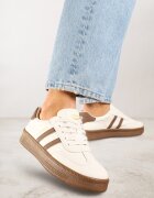 shosho Adidași Sport Bej-Maro cu Benzi Decorative și Cusături Wenilan
