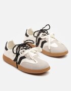 shosho Sneakersy Bej-Negru Teniși Iconici cu șireturi suplimentare Zarinoa