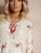 smiling fairy Rochie tip cămașă din bumbac cu nasturi gri deschisă Nuramla