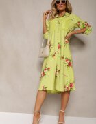 smiling fairy Rochie Verde Tip cămașă Din bumbac Cu nasturi Nuramla