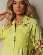 smiling fairy Rochie Verde Tip cămașă Din bumbac Cu nasturi Nuramla