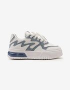 Sneakers Alb-Albastru cu șireturi largi decorate cu reliefuri și inserție lângă talpă Ulares
